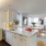 a kitchen with a large window