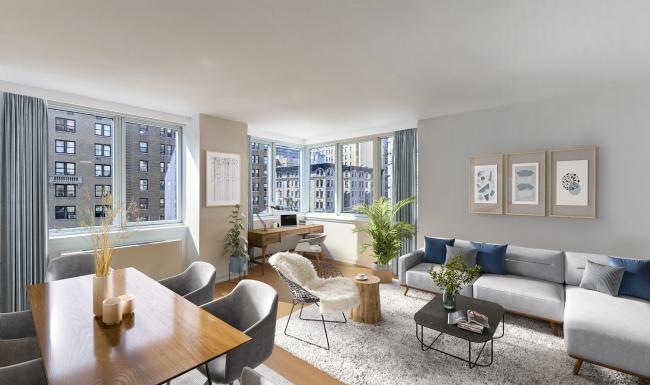 Wide open living areas perfect for entertaining a room with a table and couch