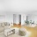a living room with a wood floor