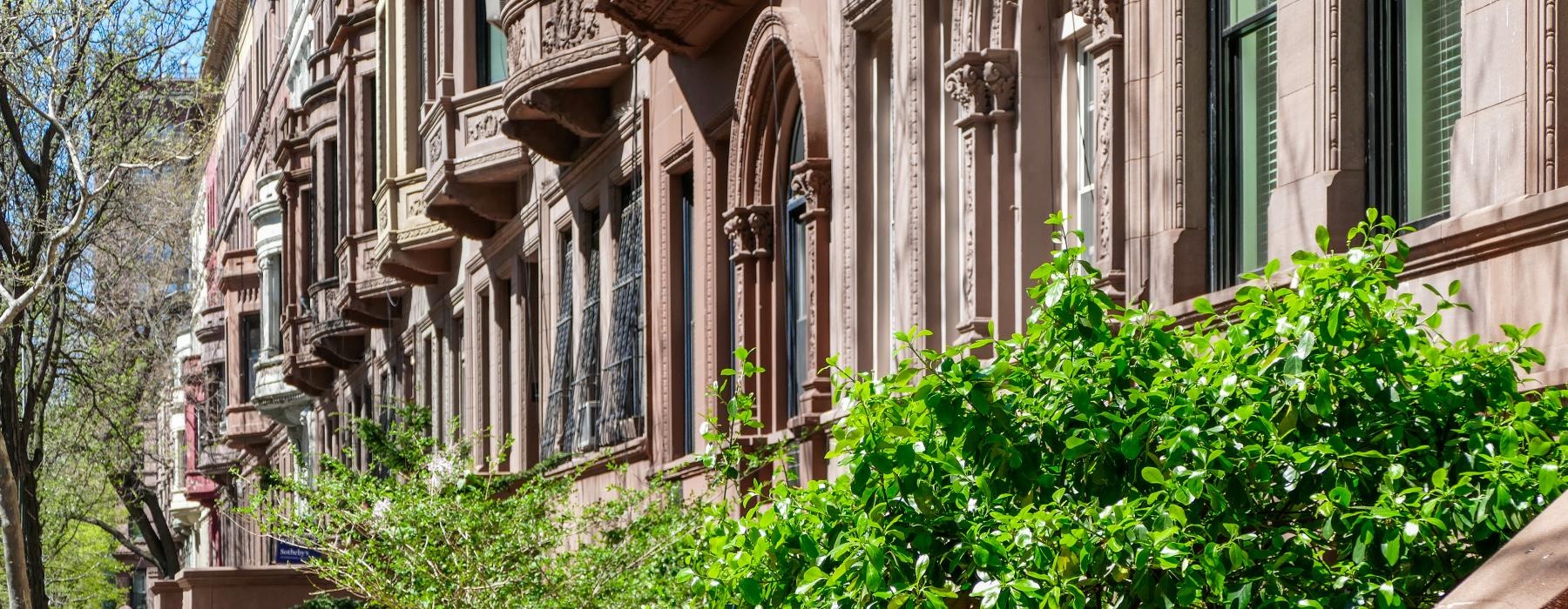 a building with plants and trees