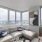 a living room with a large window